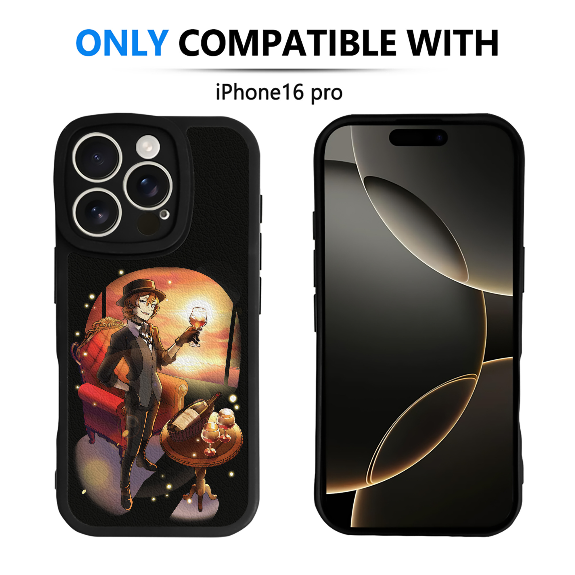 （画像用） 文豪ストレイドッグス Bungo Stray Dogs 【iPhone 16シリーズ対応】シリコンスマホケース（レザー調） 材質：シリコン